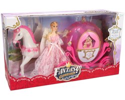Roze prinsessen koets met verlichting speelgoed