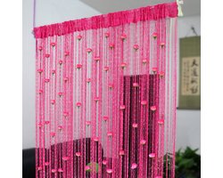 Rozen kralen deurgordijn, kwastgordijn, scheidingsgordijn, woondecoratie, 1x2 meter