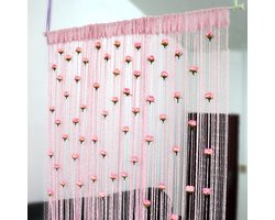 Rozen kralen deurgordijn, kwastgordijn, scheidingsgordijn, woondecoratie, 1x2 meter
