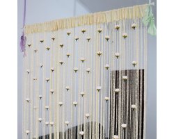 Rozen kralen deurgordijn, kwastgordijn, scheidingsgordijn, woondecoratie, 1x2 meter