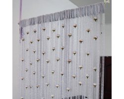 Rozen kralen deurgordijn, kwastgordijn, scheidingsgordijn, woondecoratie, 1x2 meter