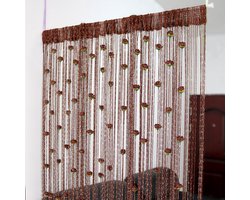 Rozen kralen deurgordijn, kwastgordijn, scheidingsgordijn, woondecoratie, 1x2 meter