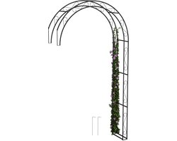 rozenboog - metaal - 245 x 130 x 36 cm - voor muur - met haringen