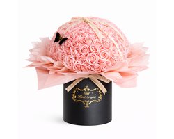 Rozenbox XXL 200 Stuks –Roze – Droogbloemen Look – Geurend – Premium Cadeau – Zwarte Gift Box – Blijvend Mooi