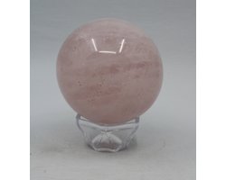 Rozenkwarts bol - rozenkwarts - edelsteen - edelstenen - rozenkwarts - rozenkwarts op houder