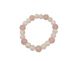 rozenkwarts met iris bergkristal armband