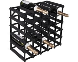RTA Wineracks - Wijnrek Black steel - Zwarte as - 30 Flessen - Gemonteerd