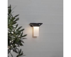 RTM Lighting Solar Wandlamp -Antraciet -Warm Wit -16CM -Beweginsmelder