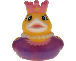 Rubber badeendje prinses - paars - badkamer fun artikelen - size 5 cm - kunststof - speelgoed eendjes