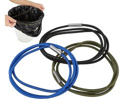 Rubber Band Prullenbak Set van 3 Stuks, Geschikt voor 13-30 Gallon, Duurzaam voor Thuis, Kantoor en School