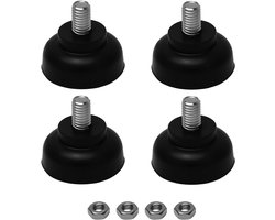 Rubber Buffers M8 - 4 Stuks Verstelbare Rubber Voeten met Schroeven, Antislip en Schokabsorberend voor Meubels, Tafels, Stoelen en Banken