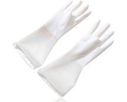 Rubber Gloves - Dishwashing Gloves - Reusable Household Gloves - Rubber Kitchen Gloves - Cleaning Gloves voor het Afwassen van Borden - Wit (L)