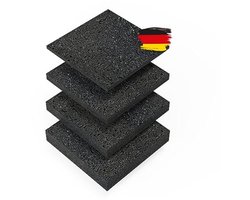 Rubber onderlegtegels 90x90x8 mm - 30 stuks - Zwarte rubbergranulaat tegels voor terras, balkon en stellages - Waterbestendig en temperatuurbestendig