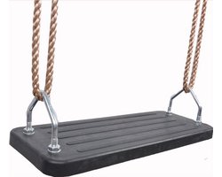 Rubber Schommelzitje met Stalen Inlegplaat - Zwart