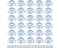 Rubber Voetjes - Snijplank Steunen - Meubel Bescherming - Met Schroef - 30 Stuks - Transparant