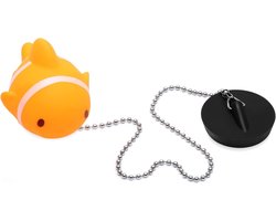 Rubberen Badstopper met RVS Ball Chain, 45 mm - Universele Afvoerstop voor Badkamer, Keuken en Wasbak met Lange Ketting