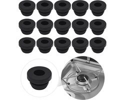 Rubberen doppen voor 5 mm staven - Ideaal als reserveonderdelen voor camperaccessoires - Geschikt voor diverse kookplaten - Set van 16 stuks.
