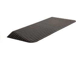 Rubberen Drempelhulp Schuin - 50 mm Hoog - Oprijplaat Voor Rolstoel, Rollator En Scootmobiel - Oprijhelling Rubber