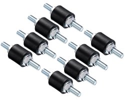 Rubberen isolatiehouders 8 stuks, M5 x 15 mm met schroeven, trillingsdemper, verzinkt - ideaal voor trillingsbestendige montage.