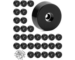 Rubberen Meubelpootbeschermers voor Tafels en Stoelen - 30 Stuks met Roestvrijstalen Schroeven - Antislip en Slijtvaste Bescherming - Geschikt voor Snijplank en TV-meubel - 25 x 23 x 9 mm