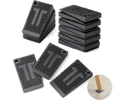 Rubberen Meubelwiggen Zwart - 20 Stuks - Anti-slip Stelwiggen voor Wiebelende Tafels & Kasten - Flexibele Uitvulplaatjes - Stapelbaar & Op Maat te Snijden - Vloerbeschermers