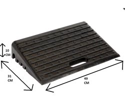 Rubberen oprijhelling met antislip - 49 cm Breed X 31 cm Lang X 10 cm Hoog - drempelhulp