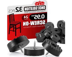 Rubberen poten - Vloerbeschermers - Meubels beschermen - Met schroef - 32 stuks - Zwart