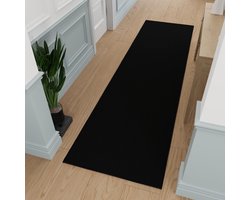Rubberen Rechthoekige Vloerkleed Zwart 80x300 cm voor Binnen en Buiten