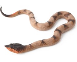 Rubberen slangenfiguur speelgoed voor tuin - realistisch reptiel dierenbeeld - vogelverschrikker - elastisch - Python model - decoratie - decoratief - tuinaccessoire.
