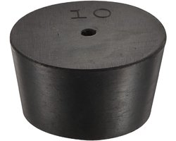 Rubberen stoppen met gat, taps toelopende pluggen met hoge temperatuurbestendigheid | Beschermgat, ideaal voor laboratoriumindustrie (zwart, 42 mm tot 50 mm)