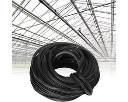 Rubberen strips voor broeikas - Universele rubberen afdichting in zwart - Beglazing - Glazen afdichting, 10 meter