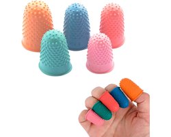 Rubberen vingerhoedjes – siliconen vingertop – rubberen vingerbeschermers – 20 stuks siliconen vingerkussentjes – voor sorteren, geld tellen, schrijven – 5 kleuren, 5 maten.L