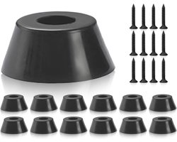 Rubberen voetjes set van 12 voor tafels en stoelen, ronde buffers ter bescherming tegen vocht en krassen op de vloer, inclusief schroeven