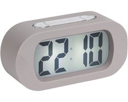 Rubberen Wekker - Tafelklok Digitaal - Wakker Worden - Zachte Siliconen - 14 x 7 x 5 cm - Grijs