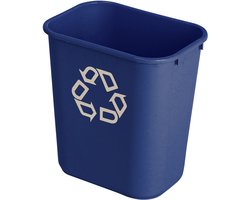Rubbermaid Afvalbak - 26 liter - Blauw - Recycle - Afvalscheiding