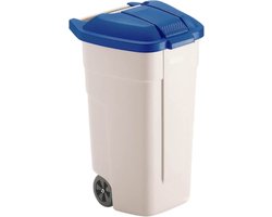 Rubbermaid-Container-met-deksel-100-L-blauw-en-beige