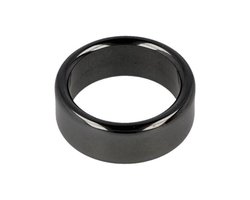 Ruben Robijn Hematiet edelsteen ring plat 8 mm - 15