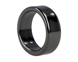 Ruben Robijn Hematiet edelsteen ring plat 8 mm - 18