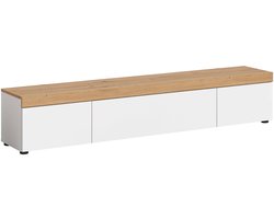 Ruda Wohnen TV Lowboard wit NB Abs. Artisan Oak NB kan staand of hangend gemonteerd worden - 33x180x34cm