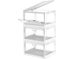 Ruesious 3 opbergdozen - opbergdozen met deksel - stapelbare opbergdozen - opvouwbaar - opbergen - multi-scene gebruik - slaapkamer - woonkamer