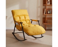 Ruesious-Geel-Woonkamer schommelstoel relaxfauteuil-volwassen slapende luie bank-schommelstoel balkon thuis-vrije tijd enkele luie stoel-140*60*56cm