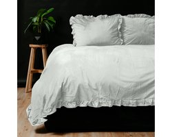 Ruffles Velvet Dekbedovertrek Wit-1-persoons (140 x 200/220 cm)