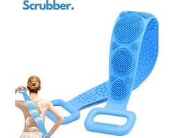 Rug Scrubber - Douche Borstel voor Rug en Bad- Rug Massage - Scrub Handschoen - Scrub Borstel - Blauw - 72cm