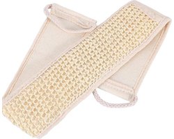 Rug Spons Scrubber van Loofah - Scrubborstel Doucheborstel Badborstel Massageborstel - Scrub Massage Douche & Bad Lichaam Borstel - Wit - 70cm