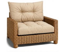Rugkussen 40x60 cm Rug Rattan Ideaal voor balkon terras loungeset buiten comfort vulling dik duurzaam Beige