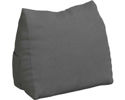 Rugkussen | Lendenkussen | Steun kussen Donkergrijs 60 x 20 x 50 cm Stof