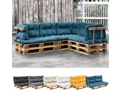 Rugkussen voor palletbank 60x40x20/10 cm turquoise