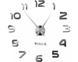 Ruhhy DIY Wandklok - Aanpasbare Grootte 60-130cm - Modern Spiegeleffect