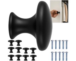 Ruhhy Meubelknoppen - zwart - 10x stuks - mat - 30 mm - knoppen voor lades en kastdeuren