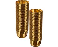 Ruhhy Muffinvormpjes - 100x stuks - goud - 3,5 x 6 cm - cupcake vorm - papier - aluminiumfolie